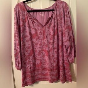 J. Jill Paisley Pink Women's Top